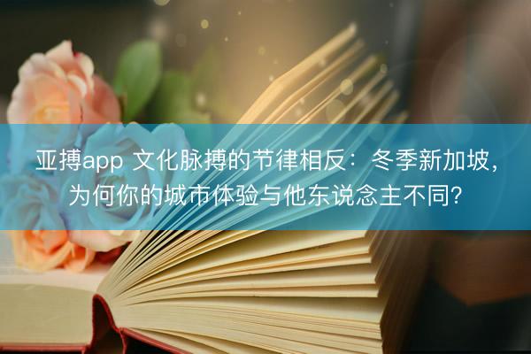 亚搏app 文化脉搏的节律相反：冬季新加坡，为何你的城市体验与他东说念主不同？