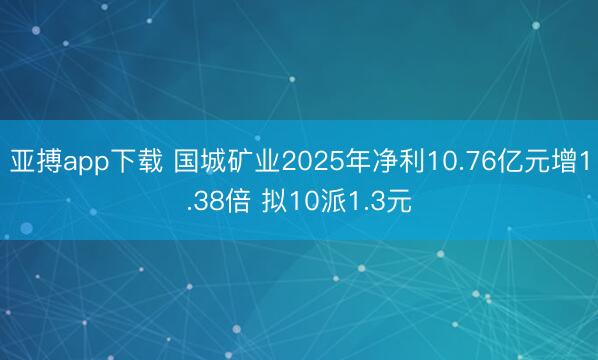 亚搏app下载 国城矿业2025年净利10.76亿元增1.38倍 拟10派1.3元